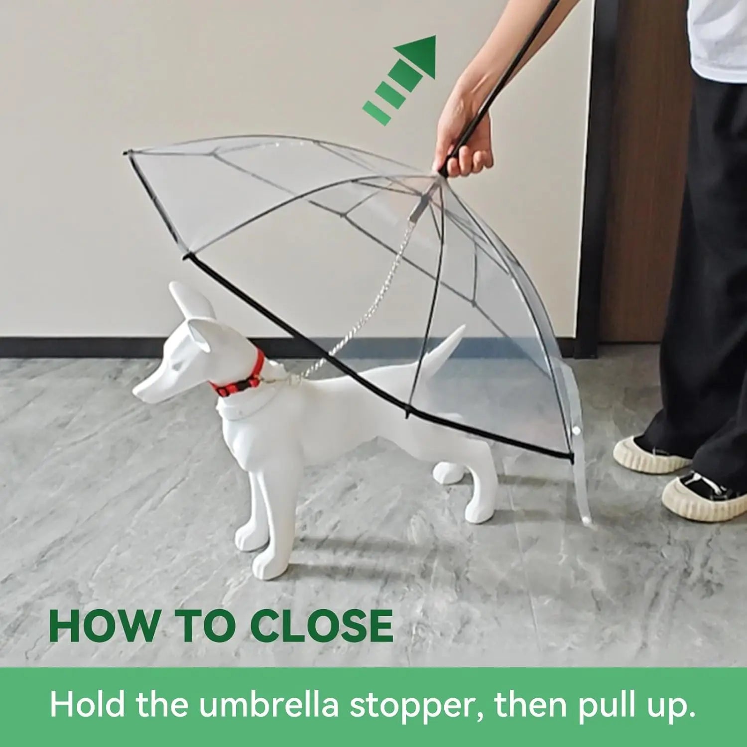 Multi functional pet leash transparent dog umbrella detachable rainy day dog walking umbrella leash small pet leash